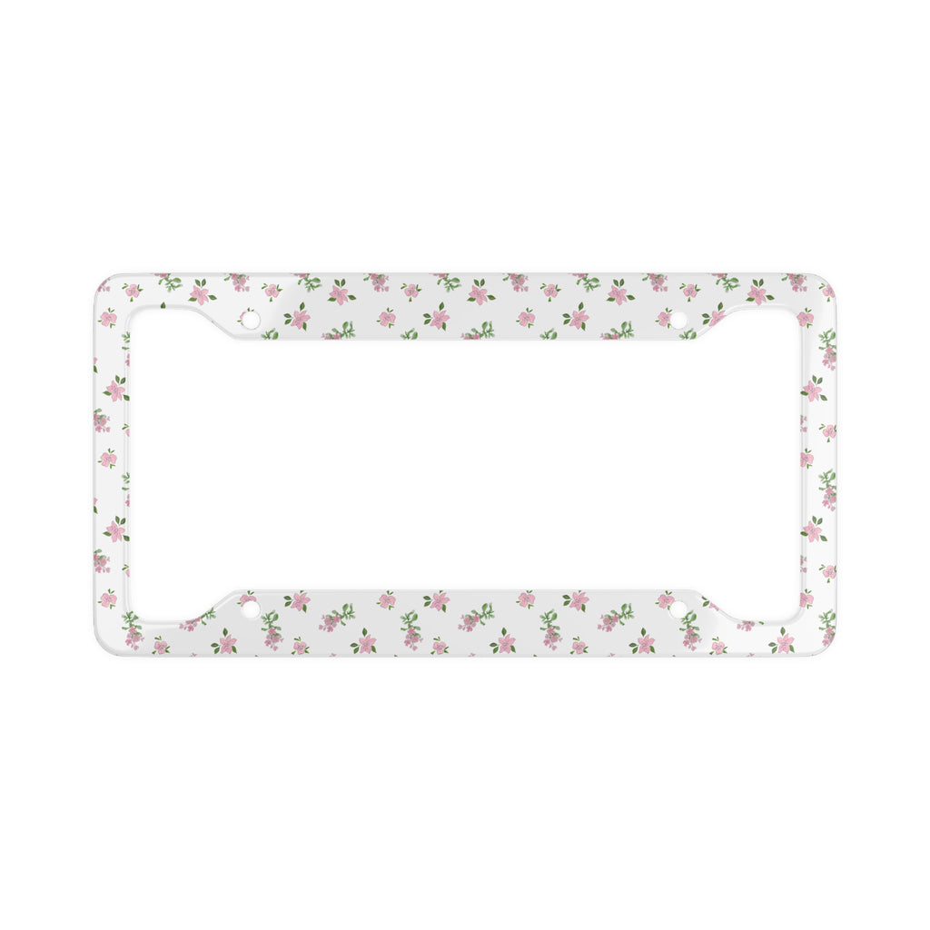 Pink Floral License Plate Frame