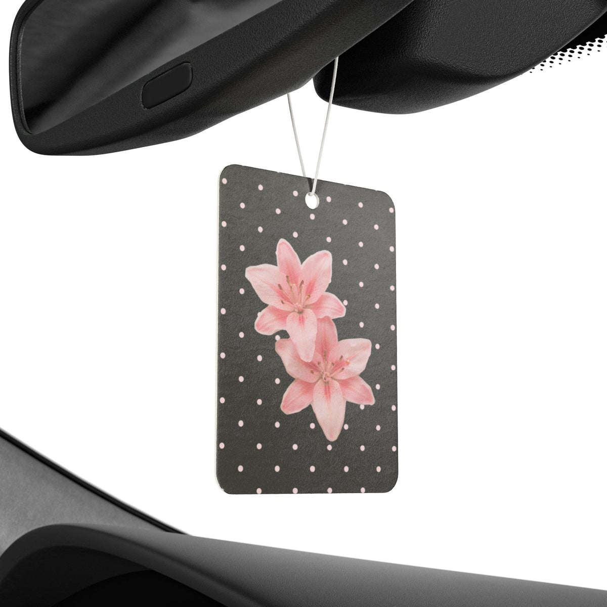 Pink Lily Polka Dot Car Air Freshener