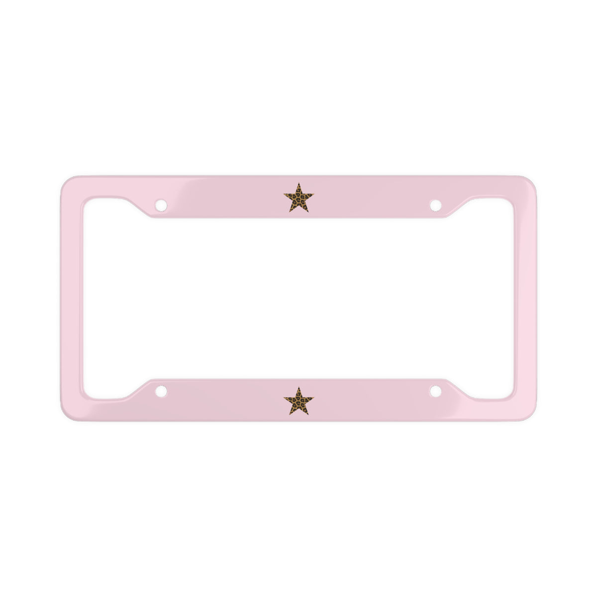 Pink Cheetah Print Star Pink License Plate Frame