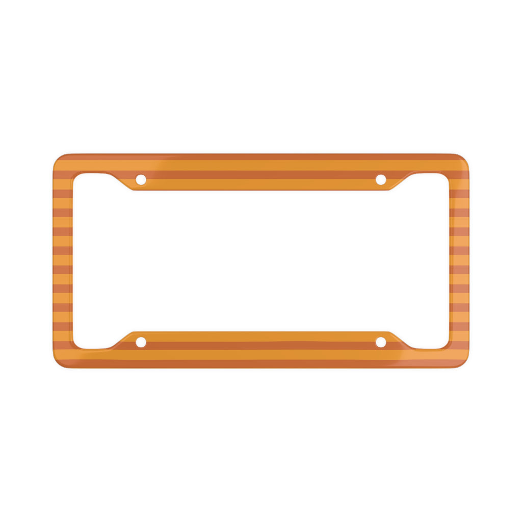Pumpkin Orange Striped License Plate Frame