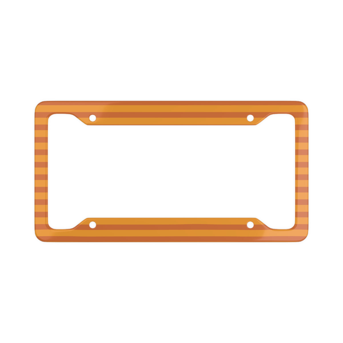 Pumpkin Orange Striped License Plate Frame