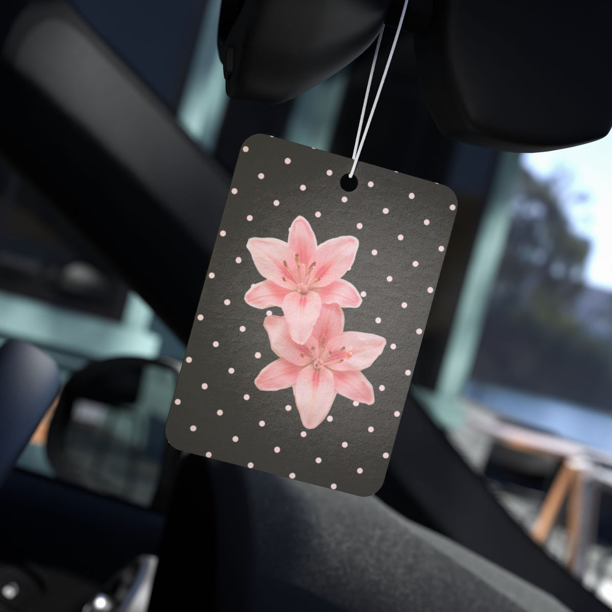 Pink Lily Polka Dot Car Air Freshener