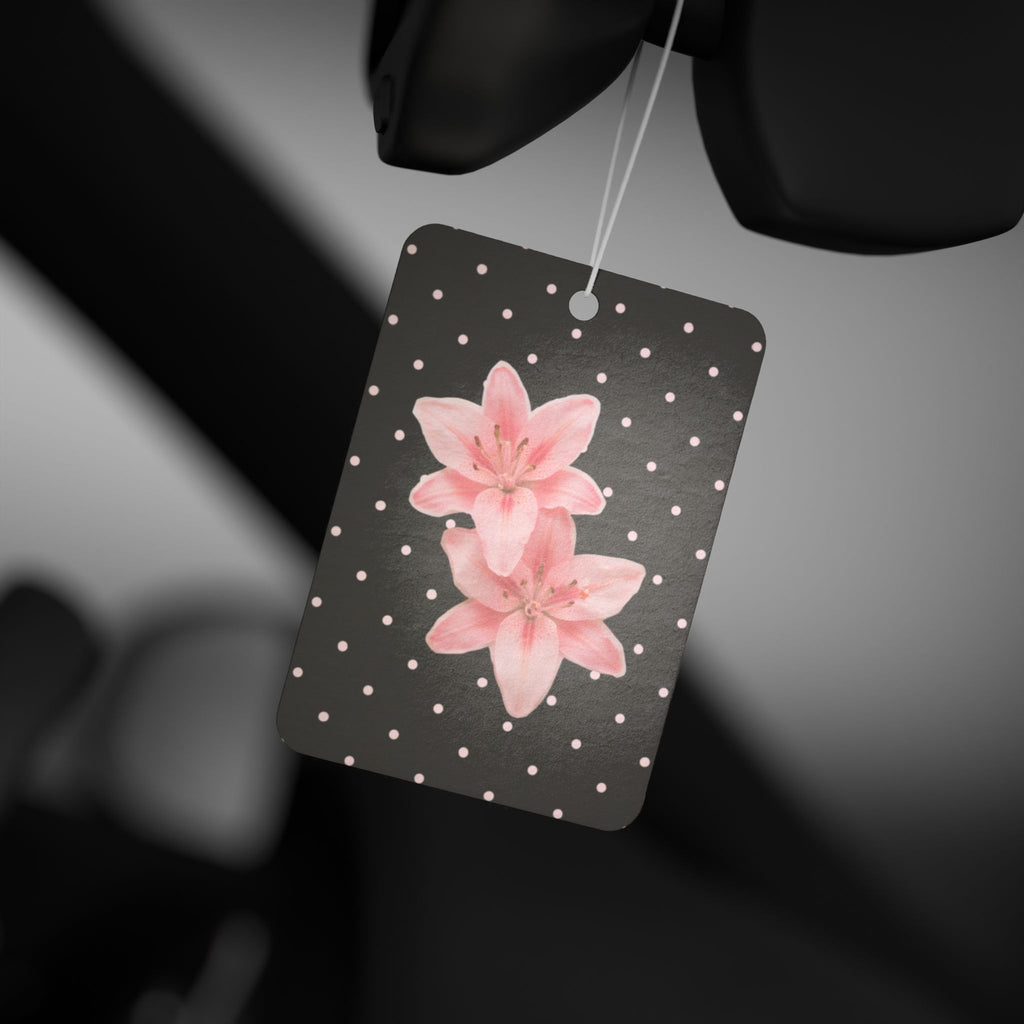 Pink Lily Polka Dot Car Air Freshener