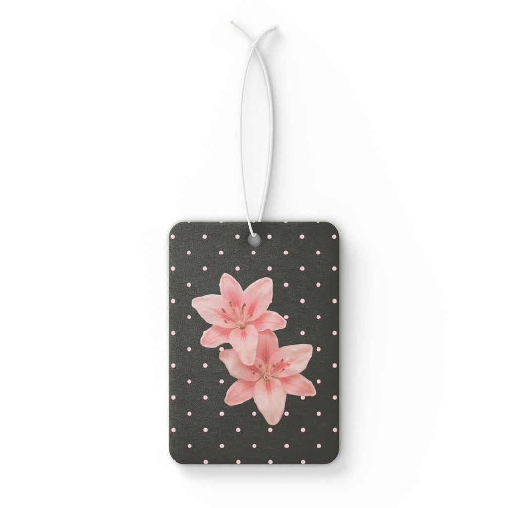 Pink Lily Polka Dot Car Air Freshener