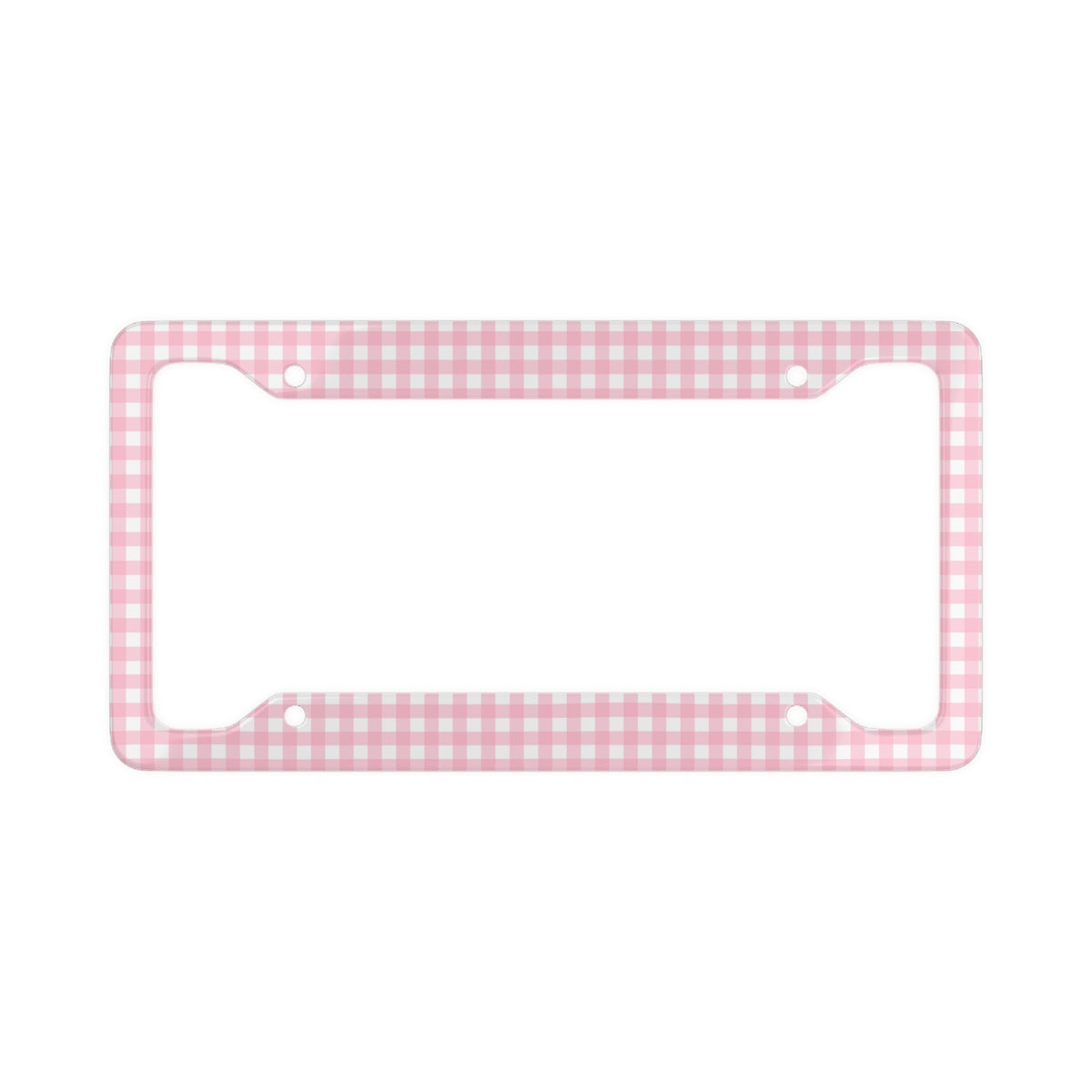 Gingham Print License Plate Frame
