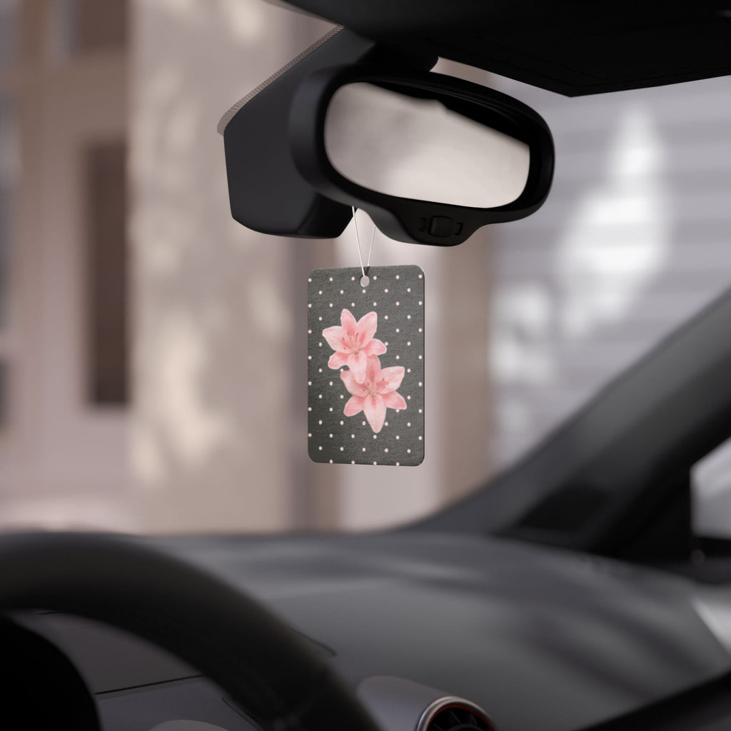 Pink Lily Polka Dot Car Air Freshener