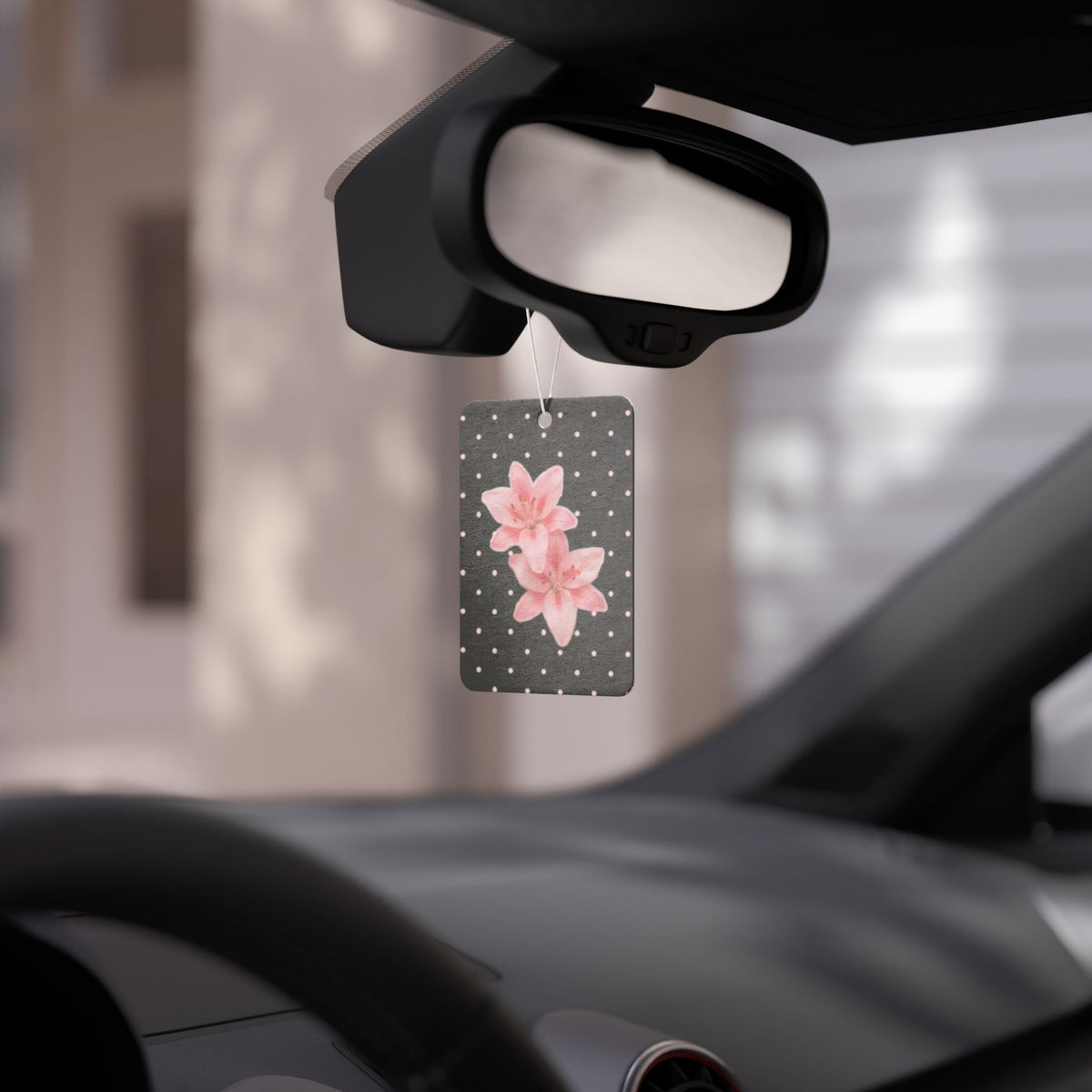 Pink Lily Polka Dot Car Air Freshener